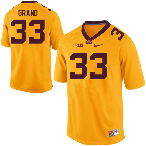 Men #33 Max Grand Minnesota Golden Gophers College Football Jerseys Sale-Gold